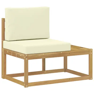 vidaXL Zunanji končni kavč Bela 91 x 63 x 73 cm Masiven les akacije