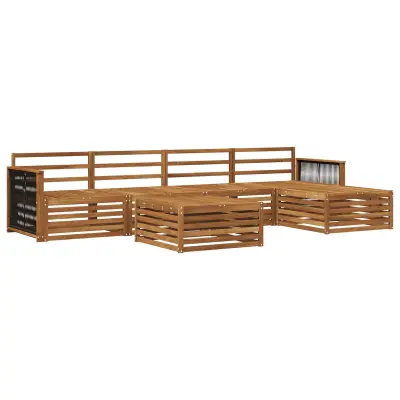 vidaXL Zunanja garnitura za sedenje 6 pcs Naravna Masiven les akacije