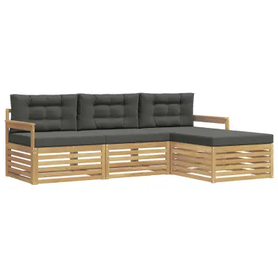 vidaXL Zunanja garnitura za sedenje 4 pcs Bela in antracit Poliester