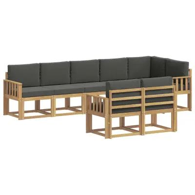 vidaXL Zunanja garnitura za sedenje 8 pcs Bela in antracit Poliester