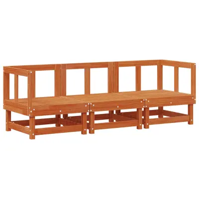 vidaXL Sekcijski kavč Voskan Rjava 183 x 61 x 62 cm Masivna borovina