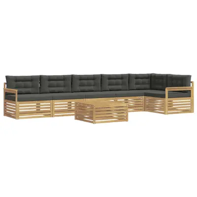 vidaXL Zunanja garnitura za sedenje z blazino 7 pcs Bela in antracit