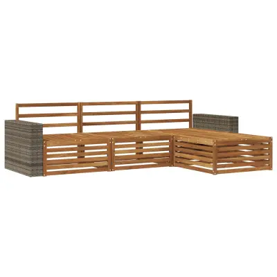 vidaXL Zunanja garnitura za sedenje 4 pcs Naravna Masiven les akacije
