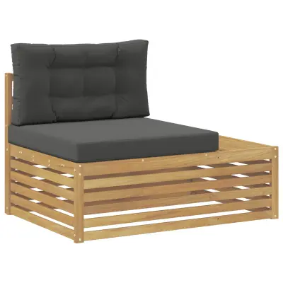 vidaXL Zunanji končni kavč Bela 115 x 83 x 73 cm Masiven les akacije