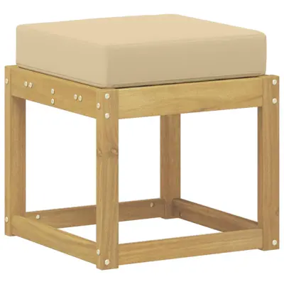 vidaXL Zunanji stolček klop Bela 43 x 43 x 45 cm Masiven les akacije