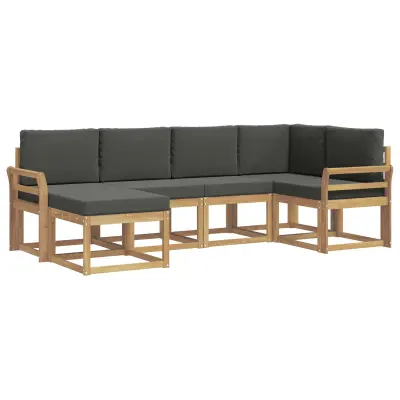vidaXL Zunanja garnitura za sedenje 6 pcs Bela in antracit Poliester