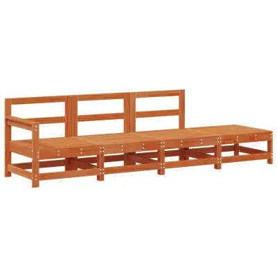 vidaXL Sekcijski kavč Voskan Rjava 252 x 62 x 70,5 cm Masivna borovina