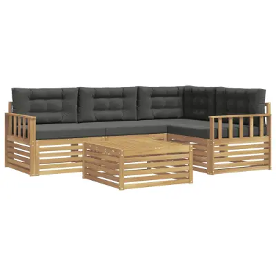 vidaXL Zunanja garnitura za sedenje 6 pcs Bela in antracit Poliester