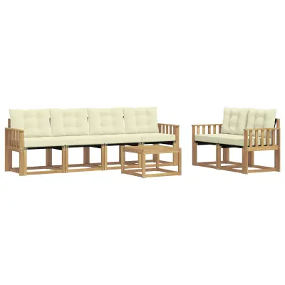vidaXL Zunanja garnitura za sedenje z blazino 7 pcs