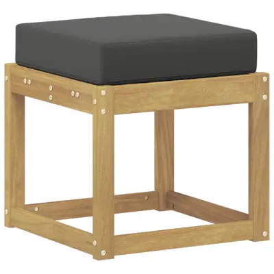 vidaXL Zunanji stolček klop Bela 43 x 43 x 45 cm Masiven les akacije