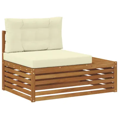 vidaXL Zunanji konec kavča z blazino Naravna 115 x 83 x 73 cm