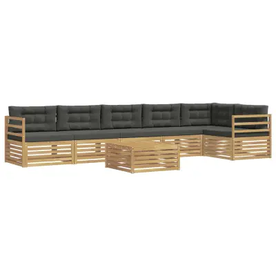 vidaXL Zunanja garnitura za sedenje 7 pcs Bela in antracit Poliester