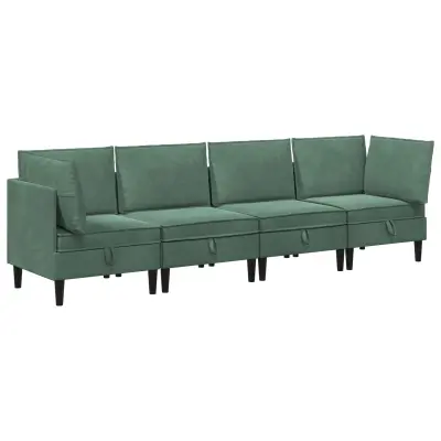 vidaXL Komplet pohištva za dnevno sobo 4 pcs Morsko zelena Žamet