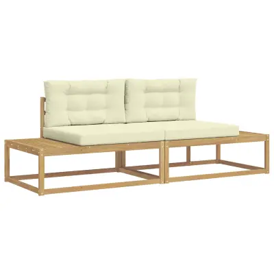 vidaXL Zunanja garnitura za sedenje Bela 230,5 x 83 x 73 cm Poliester