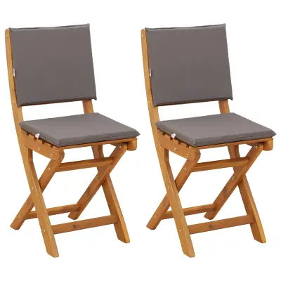 vidaXL Zunanje bistro stolice 2 pcs Temno siva 38 x 46 x 85 cm