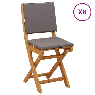 vidaXL Zunanje bistro stolice 8 pcs Temno siva 38 x 46 x 85 cm