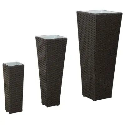 vidaXL Zunanj set 3 pcs Črna Kovina