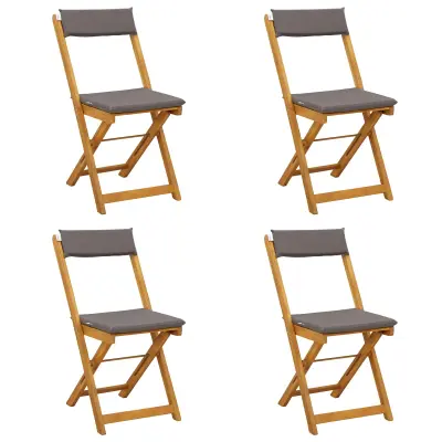 vidaXL Zunanje bistro stolice 4 pcs Temno siva 40 x 53 x 80 cm