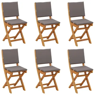 vidaXL Zunanje bistro stolice 6 pcs Temno siva 38 x 46 x 85 cm