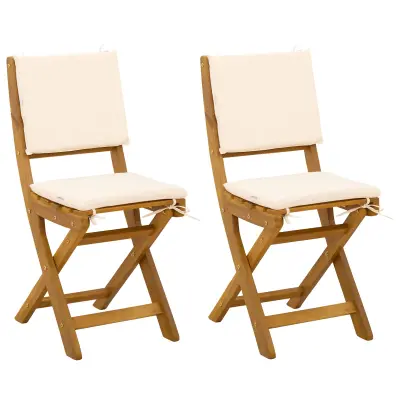 vidaXL Zunanje bistro stolice 2 pcs Kremno bela 38 x 46 x 85 cm
