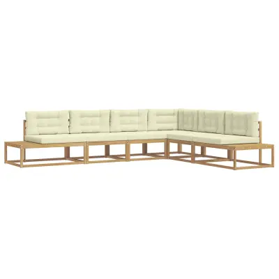 vidaXL Zunanja garnitura za sedenje Bela 357 x 198,5 x 73 cm Poliester