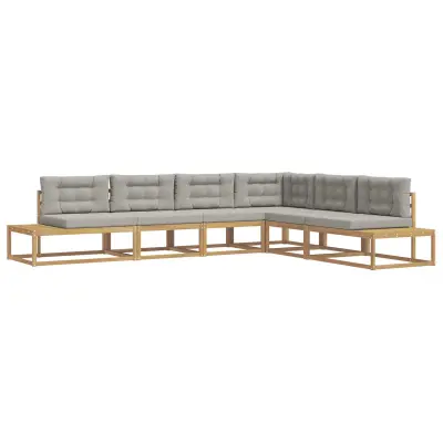 vidaXL Zunanja garnitura za sedenje Bela 357 x 198,5 x 73 cm Poliester