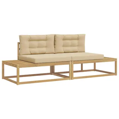 vidaXL Zunanja garnitura za sedenje Bela 230,5 x 83 x 73 cm Poliester