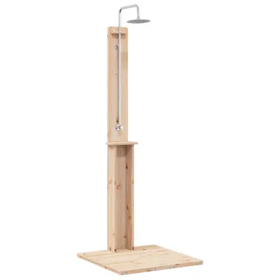 vidaXL Zunanji tuš Naravna 75 x 76 x 217 cm Masivna borovina