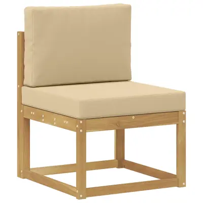 vidaXL Zunanja garnitura za sedenje Bela in bež 59 x 63 x 73 cm