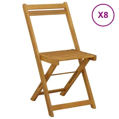 vidaXL Zunanje bistro stolice 8 pcs Naravna 40 x 53 x 80 cm