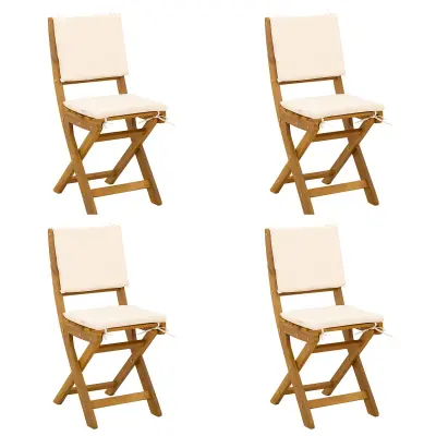 vidaXL Zunanje bistro stolice 4 pcs Kremno bela 38 x 46 x 85 cm