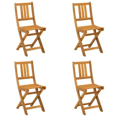 vidaXL Zunanje bistro stolice z blazino 4 pcs Naravna 40 x 42 x 85 cm