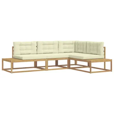 vidaXL Zunanja garnitura za sedenje Bela 277,5 x 198,5 x 73 cm