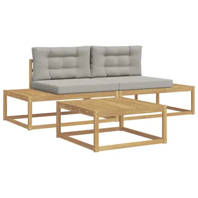 vidaXL Zunanja garnitura za sedenje Bela 79 x 79 x 37 cm Poliester