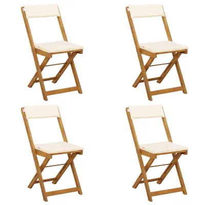 vidaXL Zunanje bistro stolice 4 pcs Kremno bela 40 x 53 x 80 cm