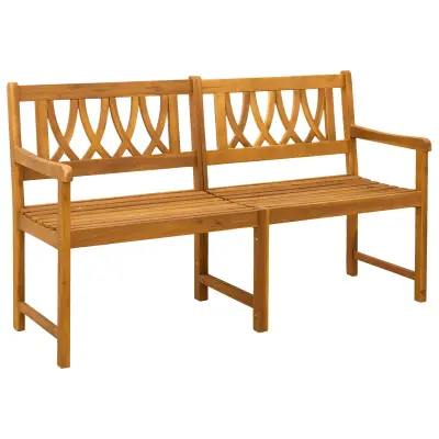 vidaXL Zunanja klop Naravna 150 x 55,5 x 90 cm Masiven les akacije