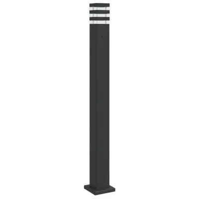 vidaXL Zunanja talna svetilka z vtičnico črna 110 cm aluminij