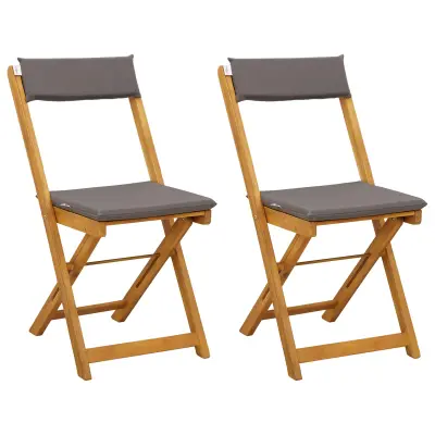 vidaXL Zunanje bistro stolice 2 pcs Temno siva 40 x 53 x 80 cm