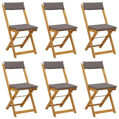 vidaXL Zunanje bistro stolice 6 pcs Temno siva 40 x 53 x 80 cm