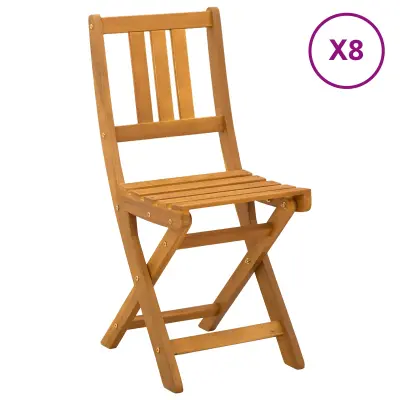 vidaXL Zunanje bistro stolice z blazino 8 pcs Naravna 40 x 42 x 85 cm