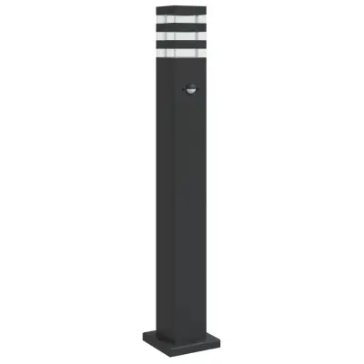 vidaXL Zunanja talna svetilka s senzorjem črna 80 cm aluminij