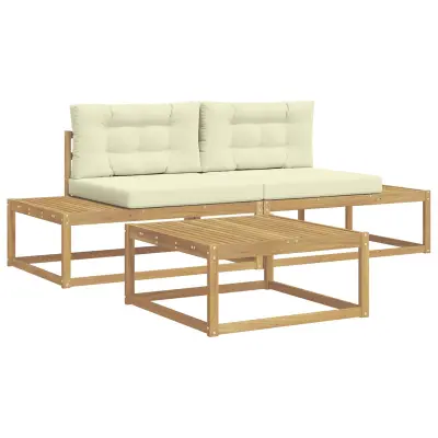 vidaXL Zunanja garnitura za sedenje Bela 79 x 79 x 37 cm Poliester