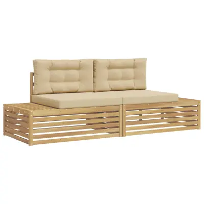 vidaXL Zunanja garnitura za sedenje Bela 230,5 x 83 x 73 cm Poliester
