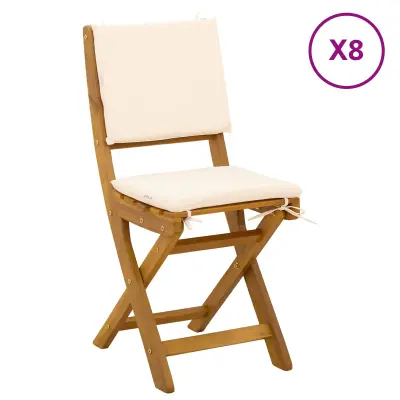 vidaXL Zunanje bistro stolice 8 pcs Kremno bela 38 x 46 x 85 cm