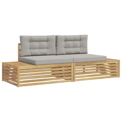 vidaXL Zunanja garnitura za sedenje Bela 230,5 x 83 x 73 cm Poliester