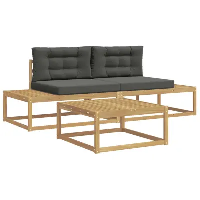 vidaXL Zunanja garnitura za sedenje Bela 79 x 79 x 37 cm Poliester