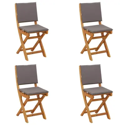 vidaXL Zunanje bistro stolice 4 pcs Temno siva 38 x 46 x 85 cm