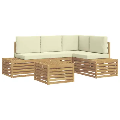 vidaXL Zunanja garnitura za sedenje Bela 59 x 59 x 37 cm Poliester