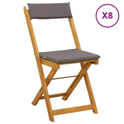 vidaXL Zunanje bistro stolice 8 pcs Temno siva 40 x 53 x 80 cm