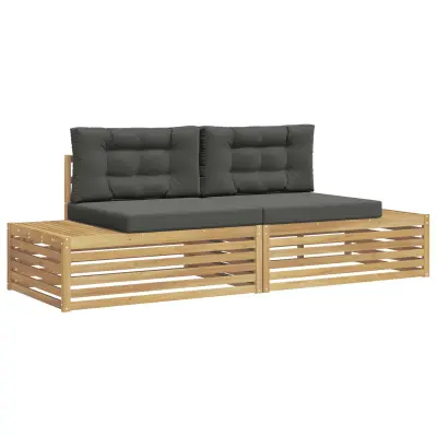 vidaXL Zunanja garnitura za sedenje Bela 230,5 x 83 x 73 cm Poliester